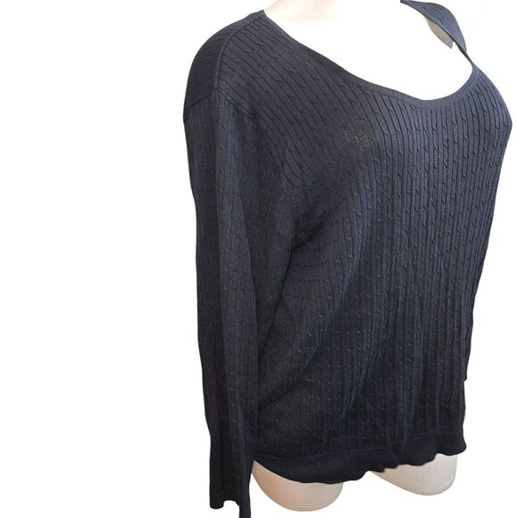 Liz & Me Womens Black Scoop Neck Long Sleeve Sweater Top NWT Size 3X JJ4082 - Picture 3 of 8